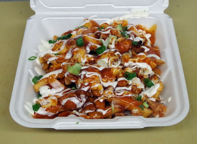 From the Bobcats Food Truck menu on Friday, Nov. 3, 2023: Loaded Fries, one of several combinations available.