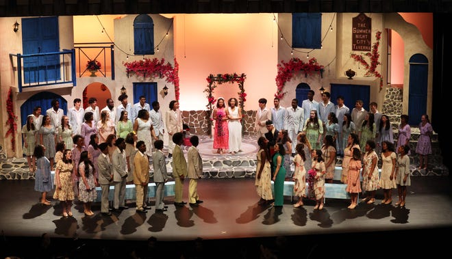 Dress rehearsal for the Brockton High School Drama Club's production of "Mamma Mia!" on Thursday, May 11, 2023. The shows are at 7:30 p.m. Friday and Saturday, May 12-13, and at 6 p.m. on Sunday, May 14.