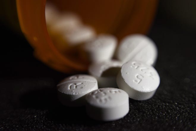 An August 2017 file photo shows an arrangement of oxycodone opioid pills. (AP file photo)